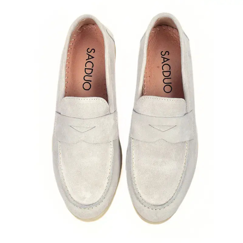 Mocassins Femme en Daim Véritable - Beige