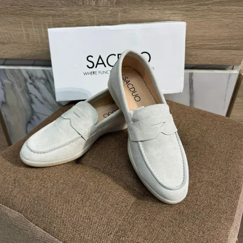 Mocassins Femme en Daim Véritable - Élégance & Confort au Quotidien