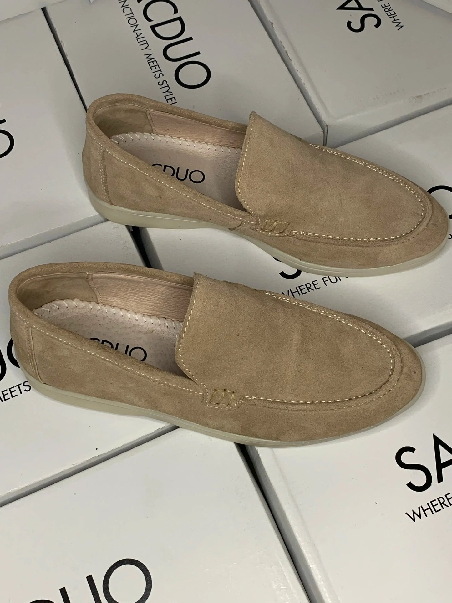 Mocassins en vrai daim pour femme, De tous les jours
