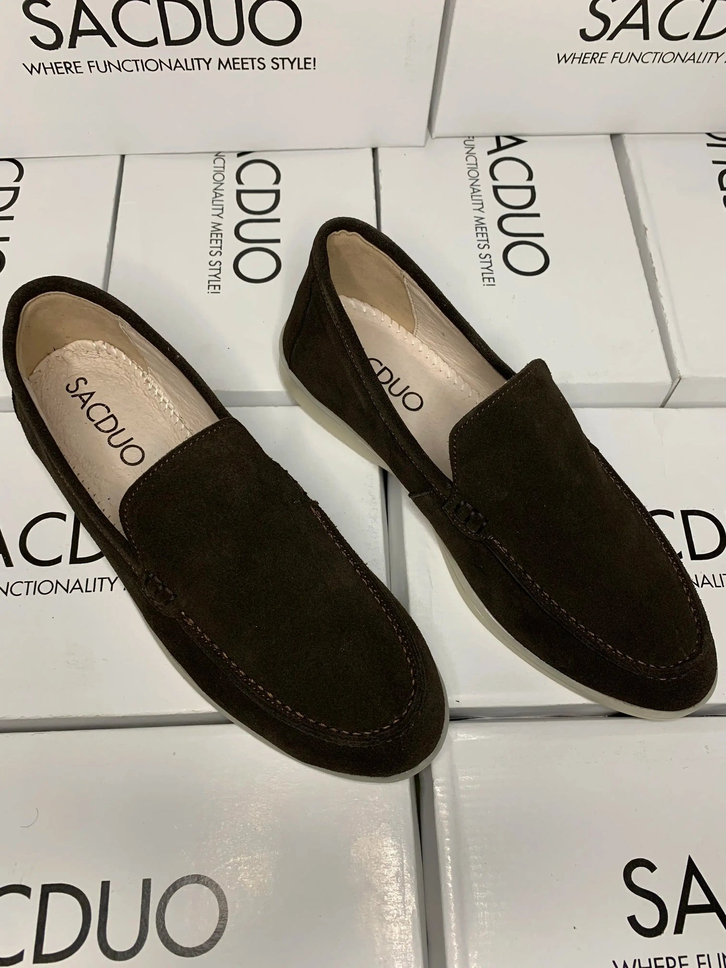 Mocassins en vrai daim pour femme, De tous les jours
