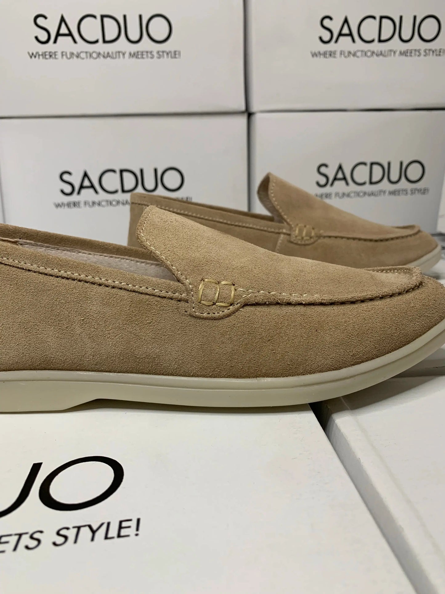 Mocassins en vrai daim pour femme, De tous les jours