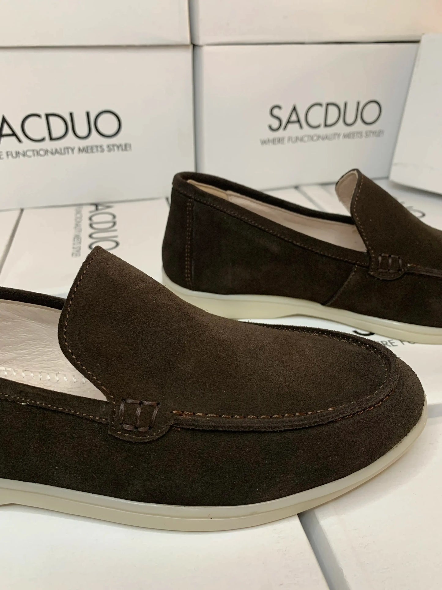 Mocassins en vrai daim pour femme, De tous les jours