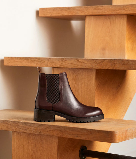 Chelsea Boots Pour Femme en Cuir Véritable