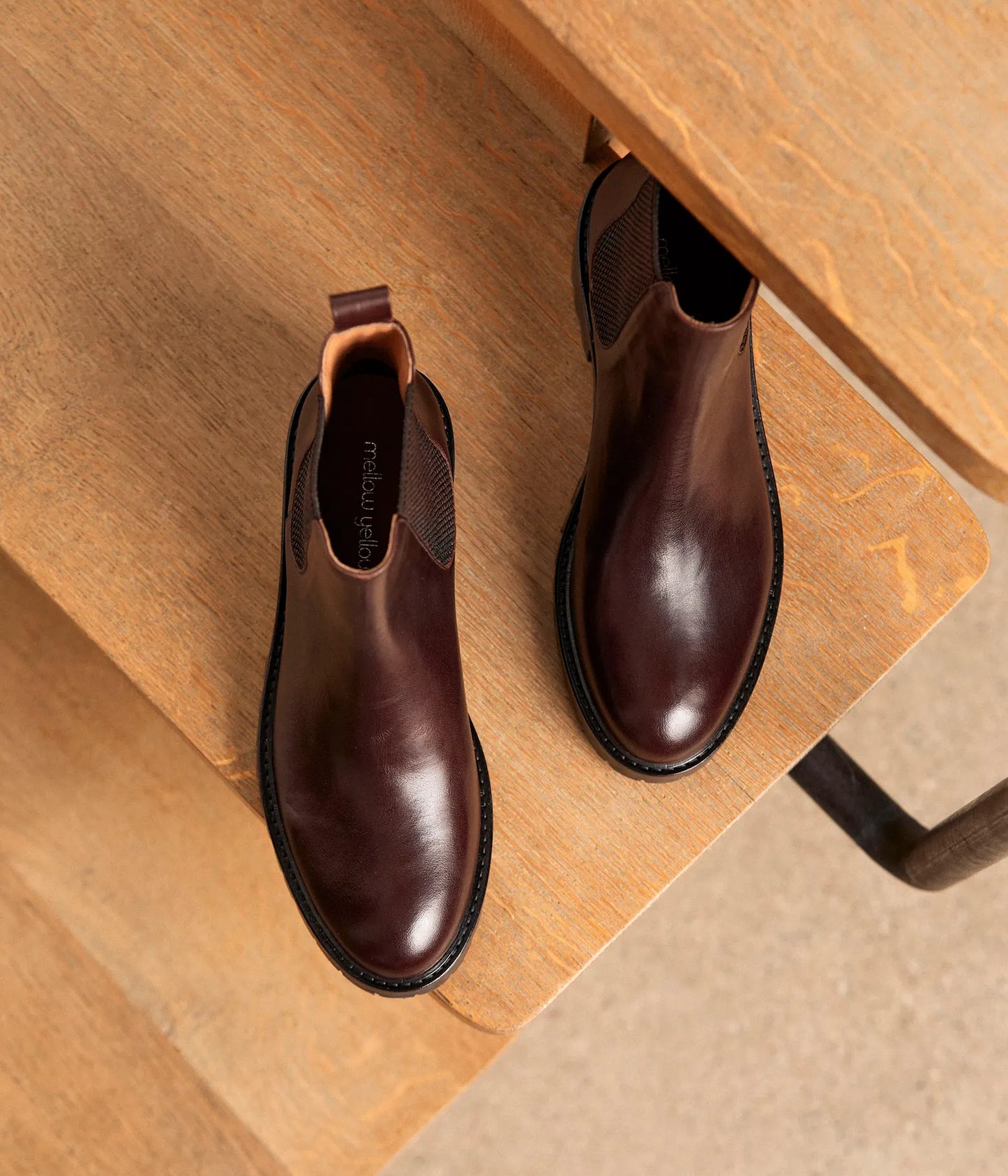 Chelsea Boots Pour Femme en Cuir Véritable