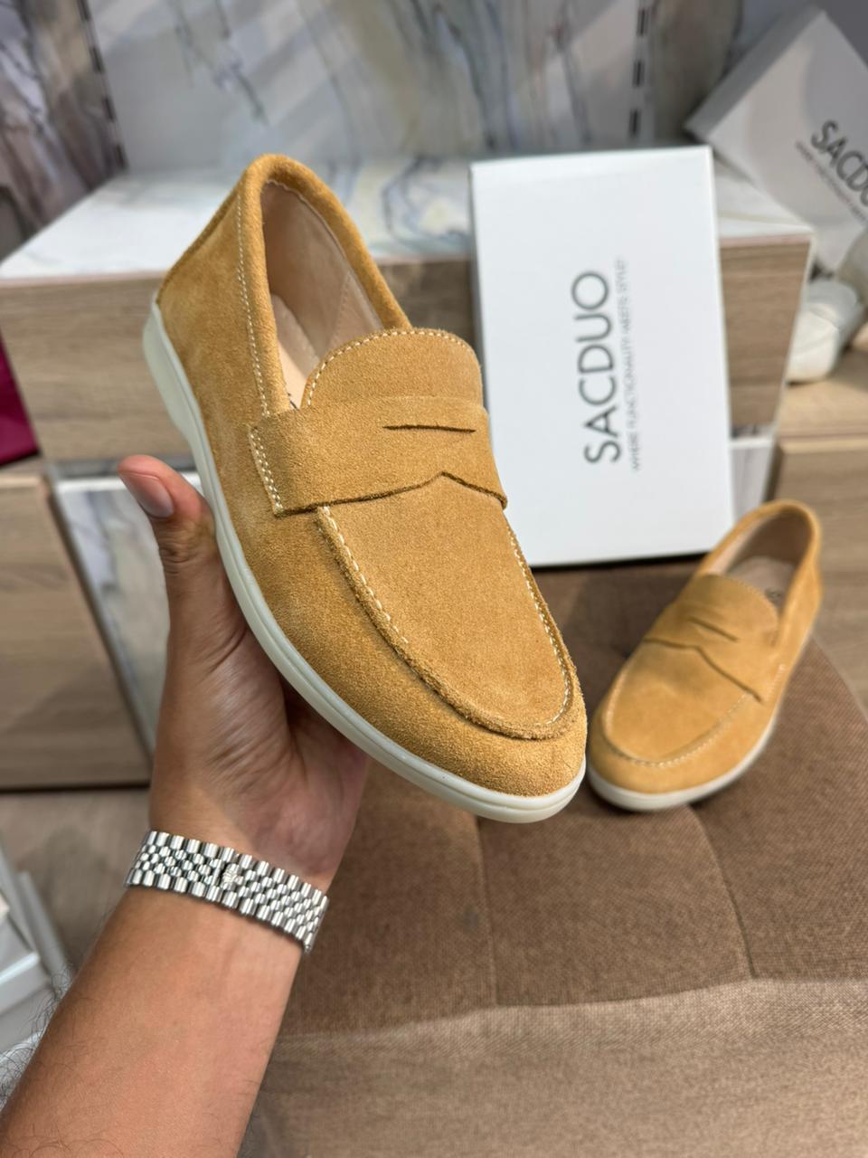 Mocassins Femme en Daim Véritable - Élégance & Confort au Quotidien