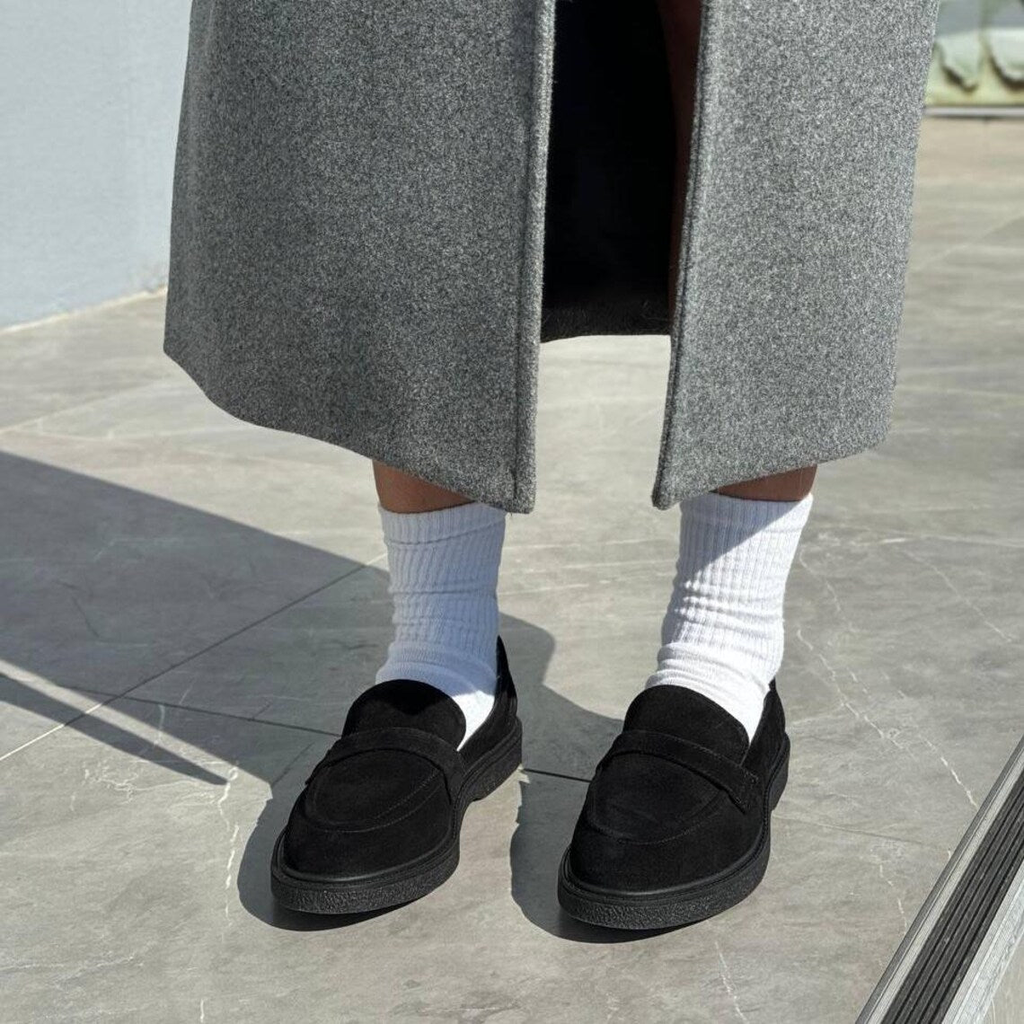 Penny: Mocassins en daim naturel, élégantes et confortables