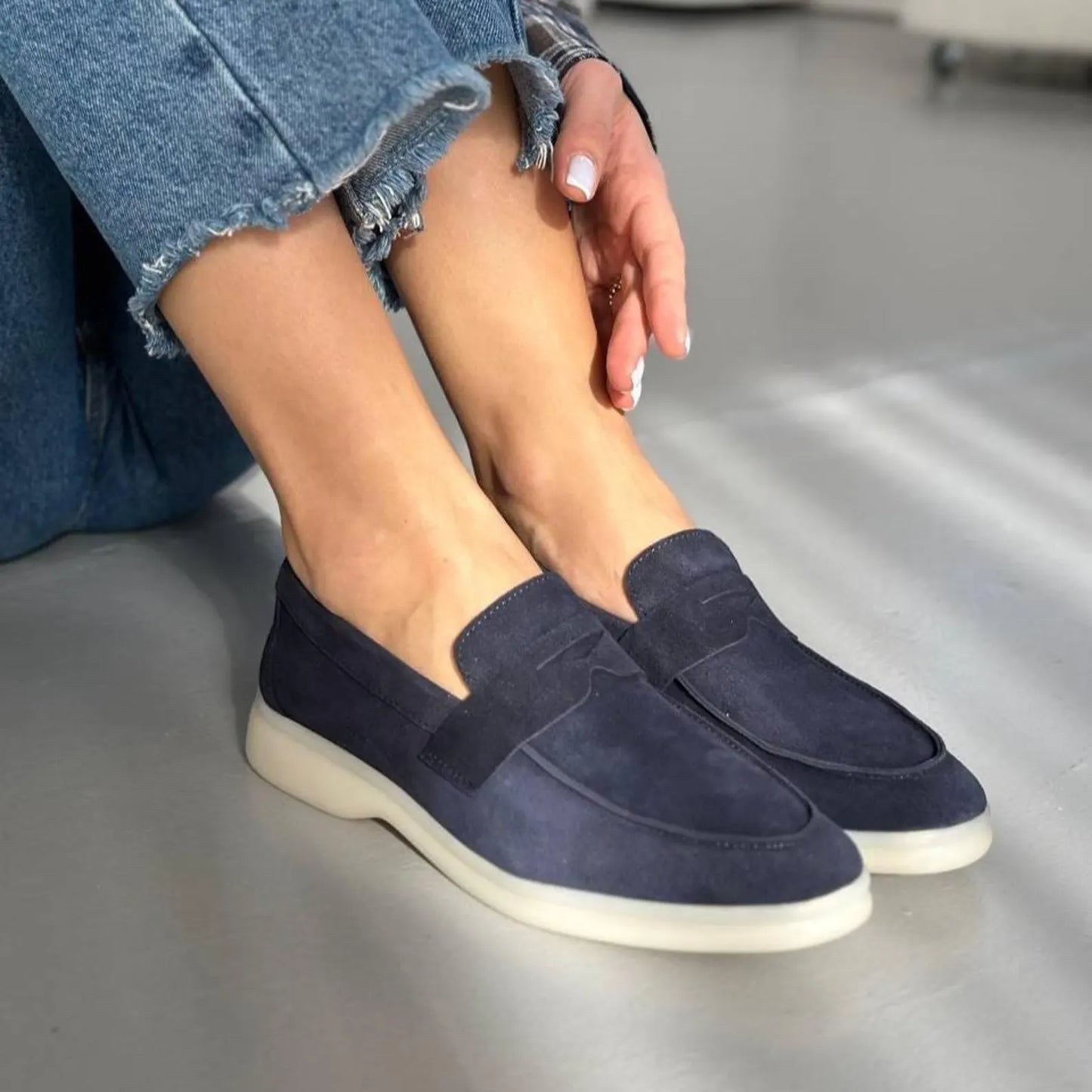 Mocassins Femme en Daim Véritable - Élégance & Confort au Quotidien