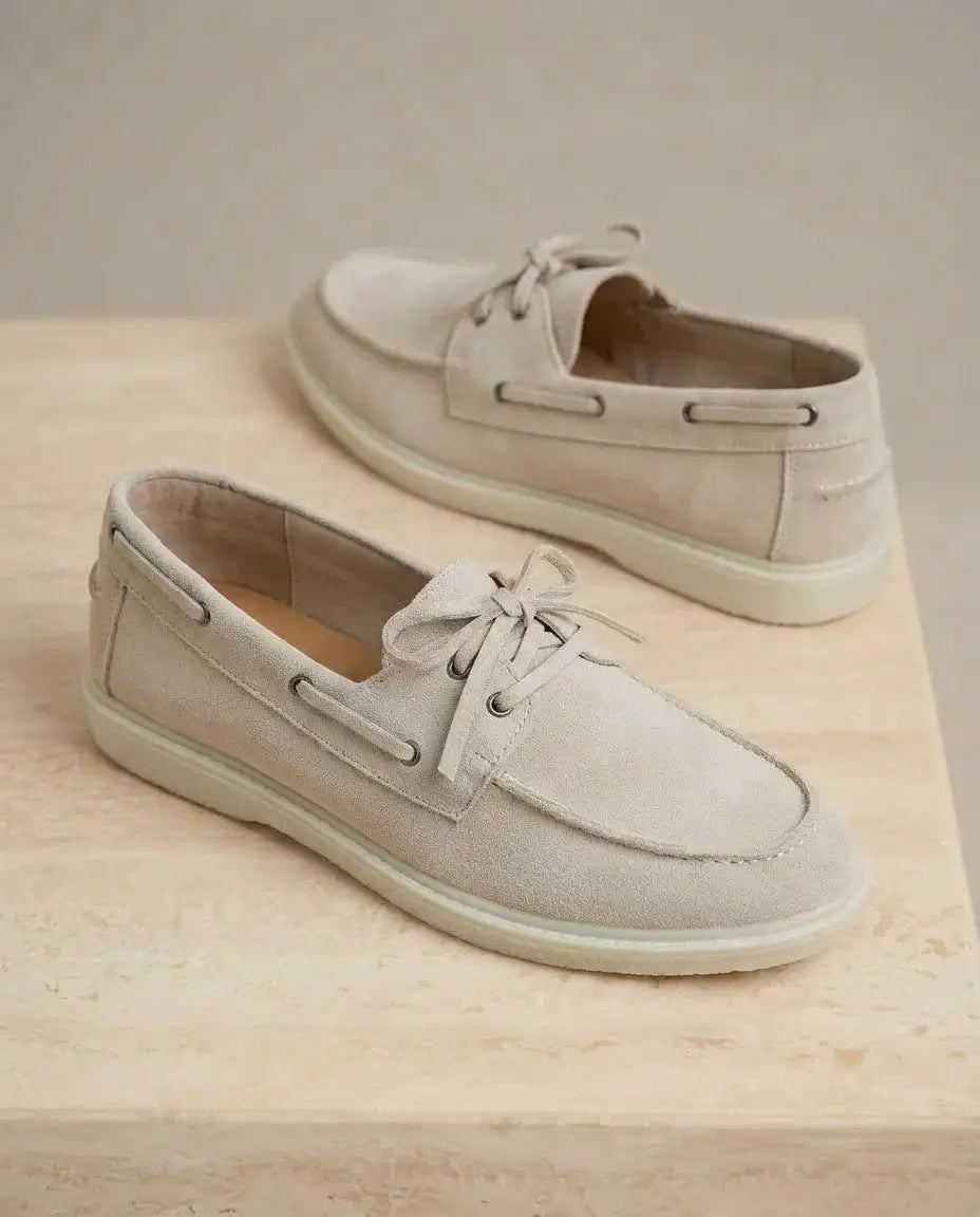 Caroline : Nouvelle collection- mocassin femme en Daim Véritable