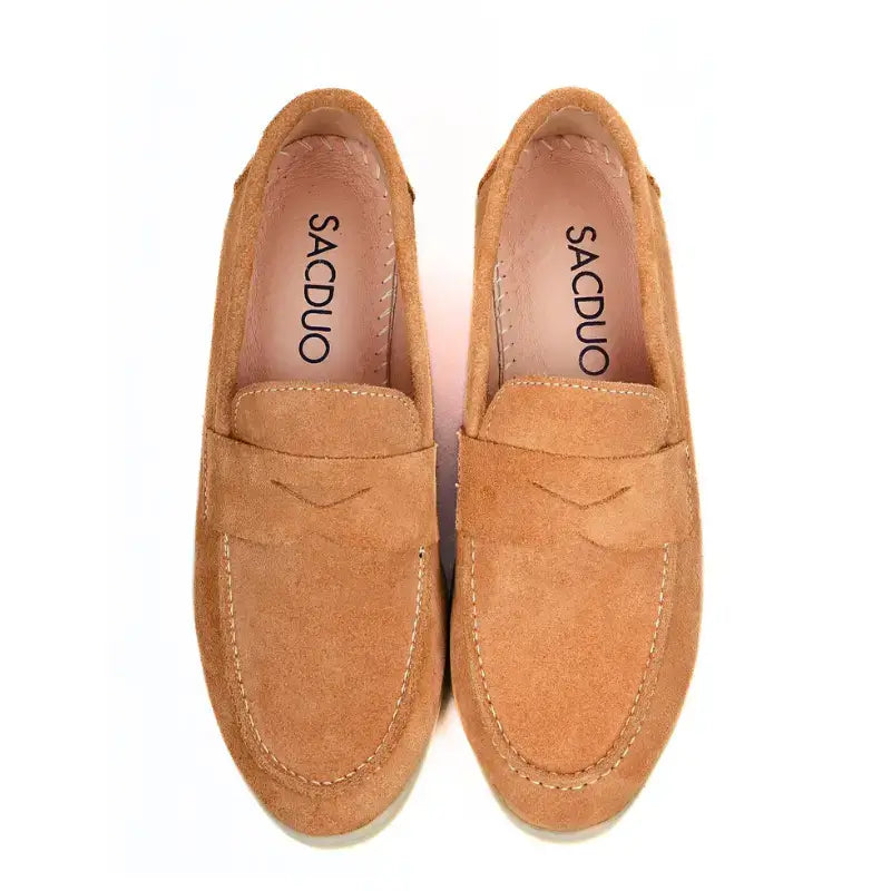 Mocassins Femme en Daim Véritable - Camel