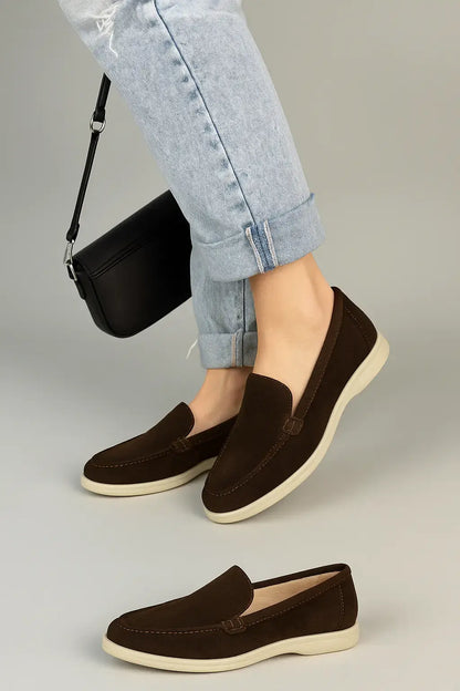 Mocassins en vrai daim pour femme, De tous les jours