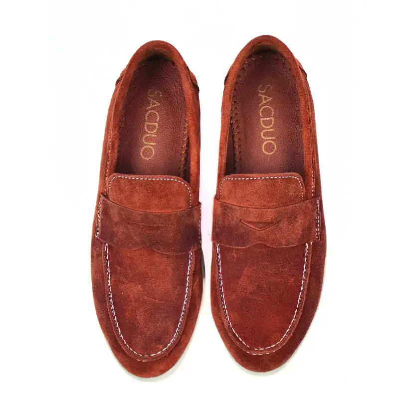 Mocassins Femme en Daim Véritable - Camel