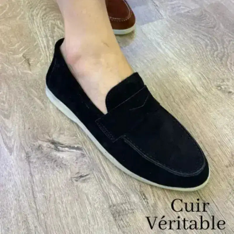 Mocassins Femme en Daim Véritable - Camel