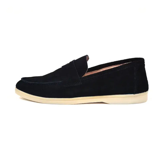 Mocassins Femme en Daim Véritable - Noir