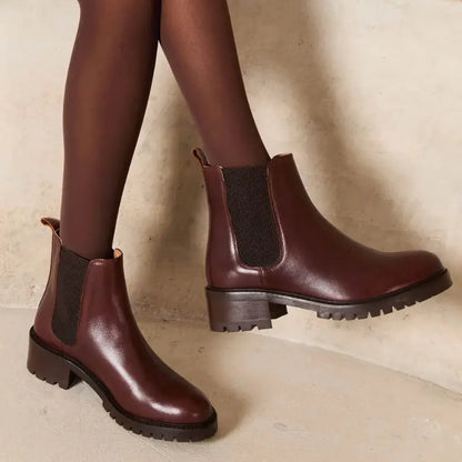 Chelsea Boots Pour Femme en Cuir Véritable