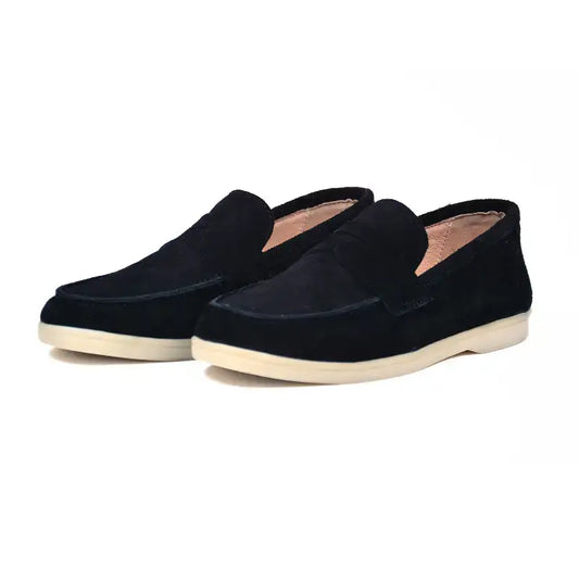 Mocassins Femme en Daim Véritable - Noir