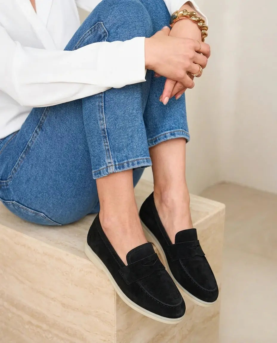 Elina : Mocassin en Daim Véritable pour femme