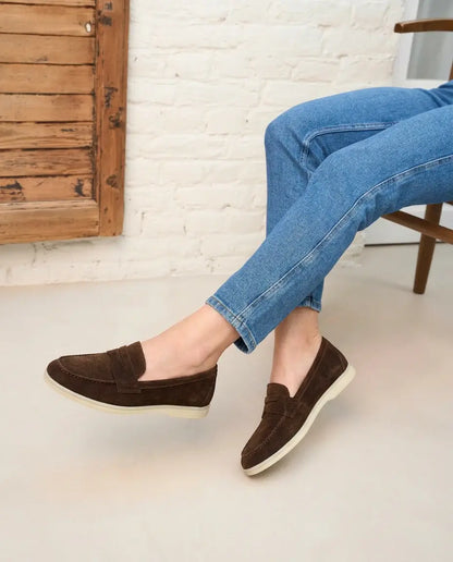 Elina : Mocassin en Daim Véritable pour femme