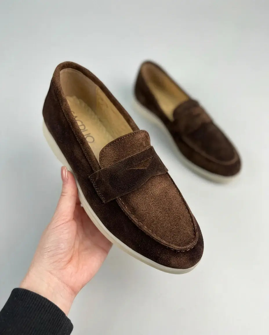 Elina : Mocassin en Daim Véritable pour femme