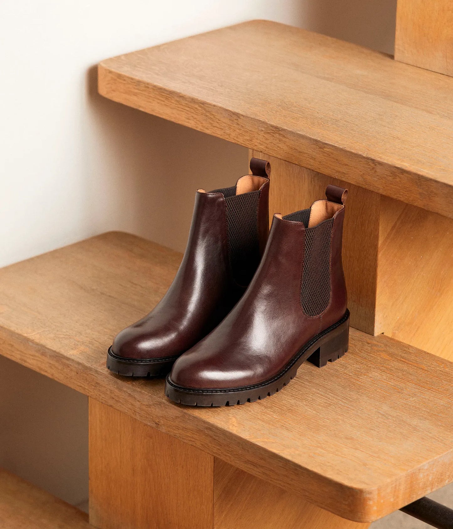 Chelsea Boots Pour Femme en Cuir Véritable