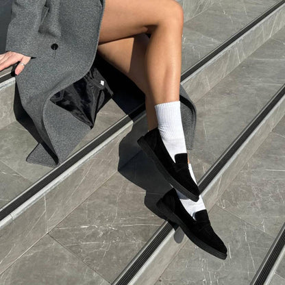 Penny: Mocassins en daim naturel, élégantes et confortables