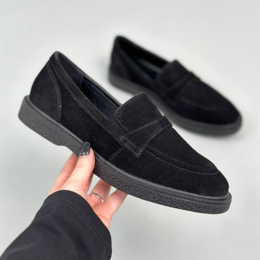Penny: Mocassins en daim naturel, élégantes et confortables