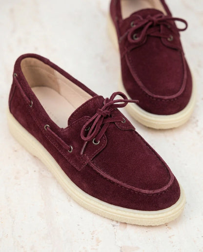 Caroline : Nouvelle collection- mocassin femme en Daim Véritable