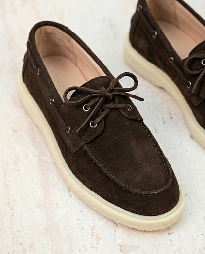 Caroline : Nouvelle collection- mocassin femme en Daim Véritable