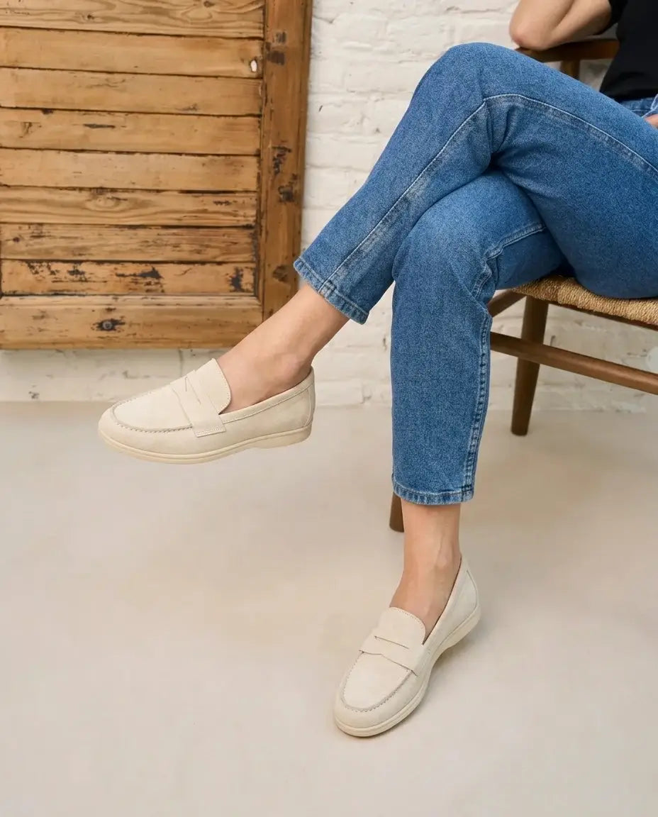 Elina : Mocassin en Daim Véritable pour femme