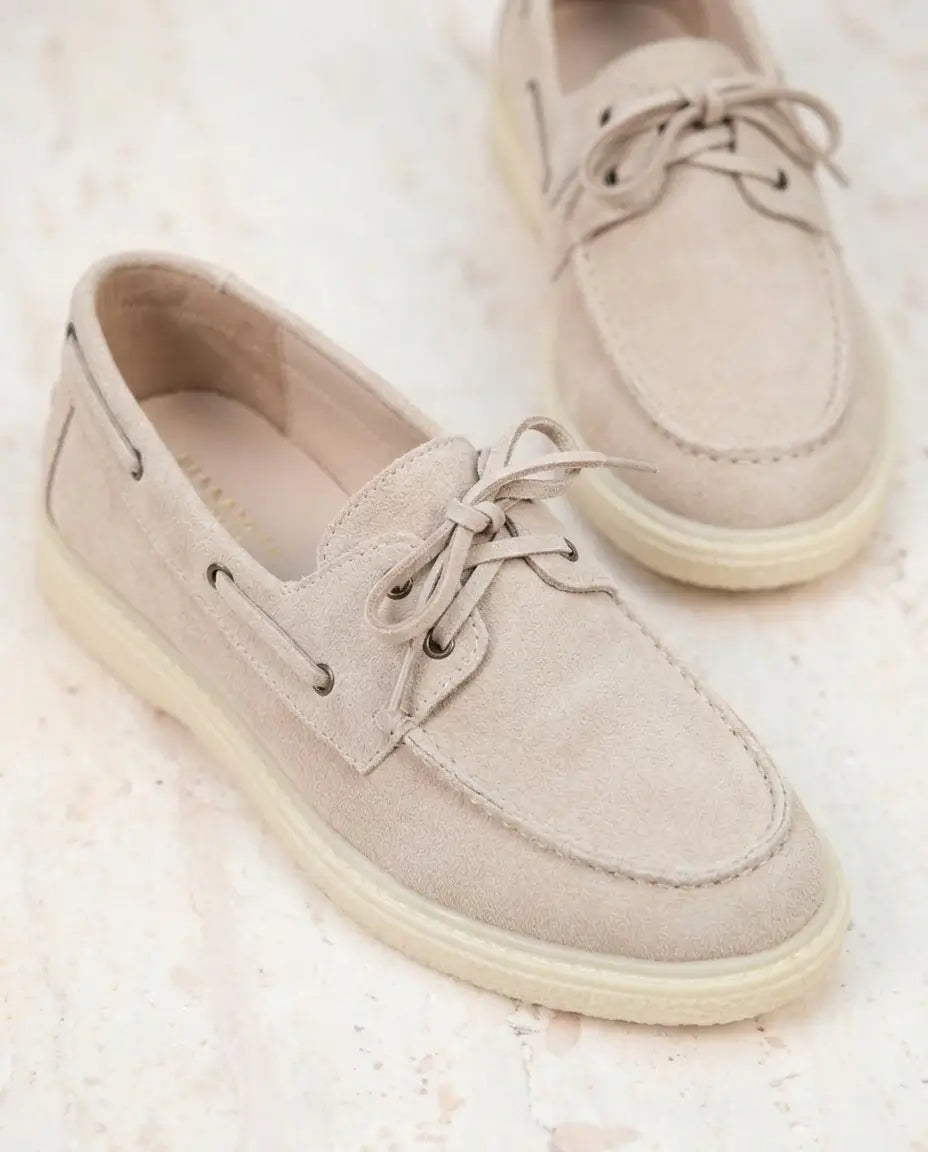 Caroline : Nouvelle collection- mocassin femme en Daim Véritable
