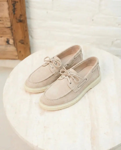 Caroline : Nouvelle collection- mocassin femme en Daim Véritable
