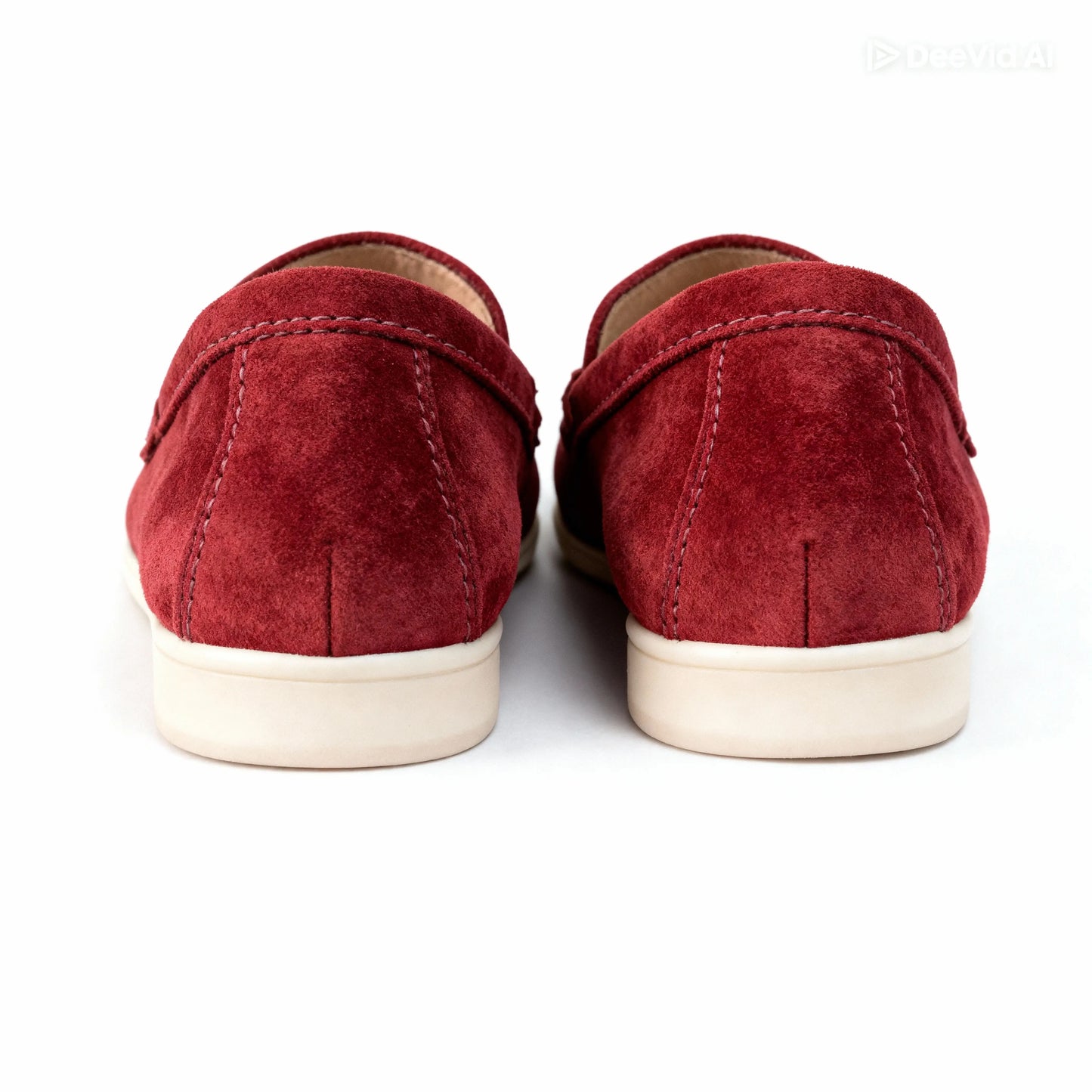 Elina : Mocassin en daim pour femme- Bordeaux