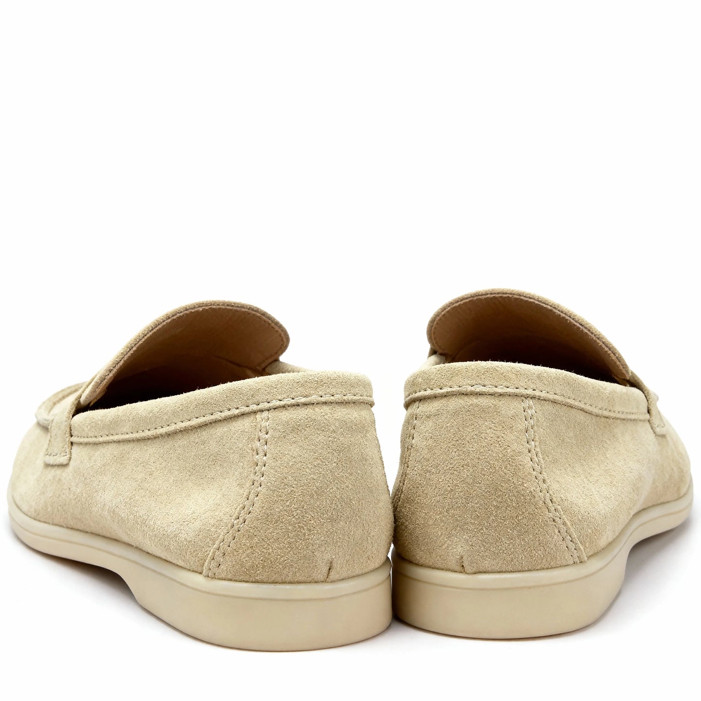 Elina : Mocassin en daim pour femme- Beige
