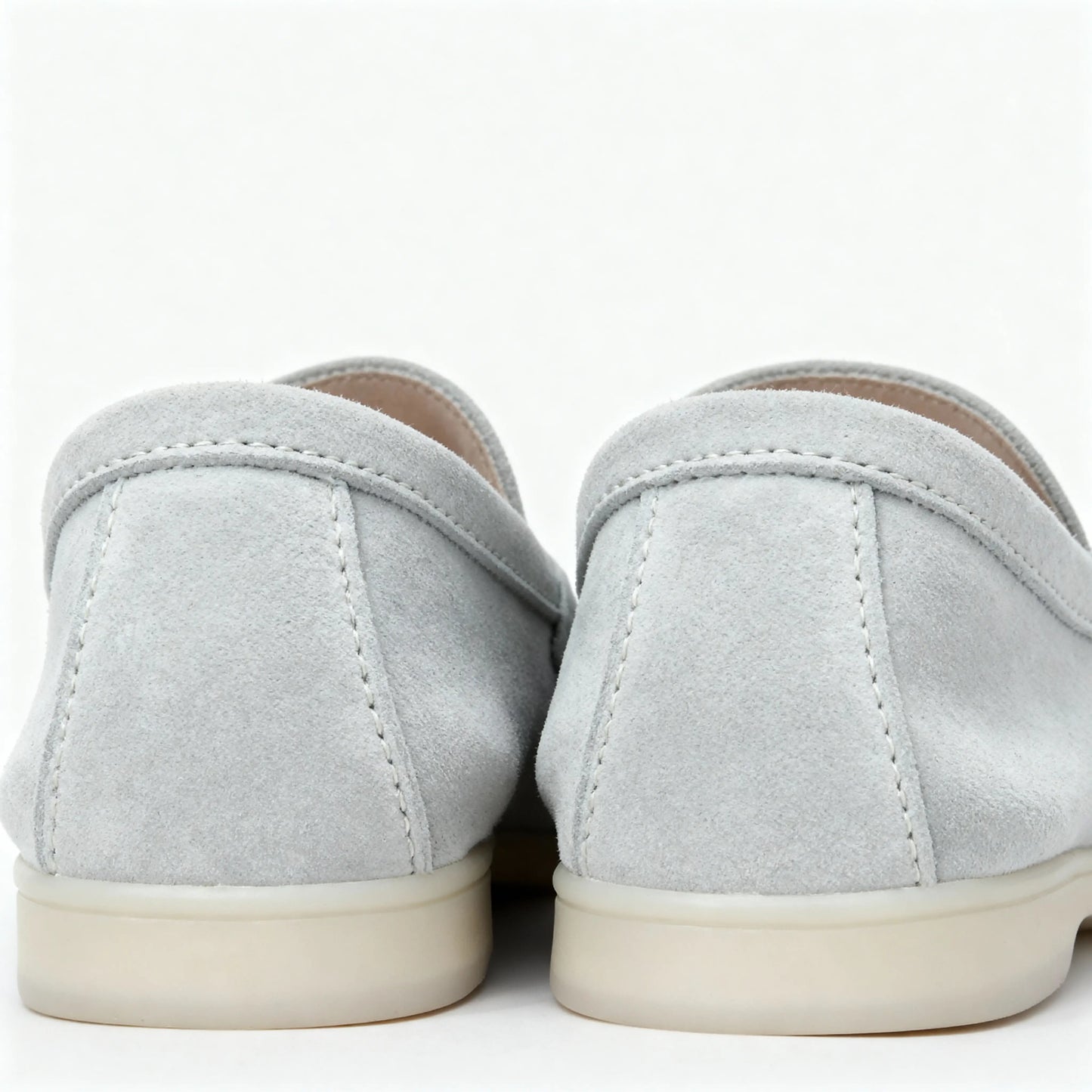 Elina : Mocassin en daim pour femme- Gris