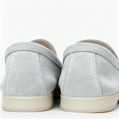 Elina : Mocassin en daim pour femme- Gris