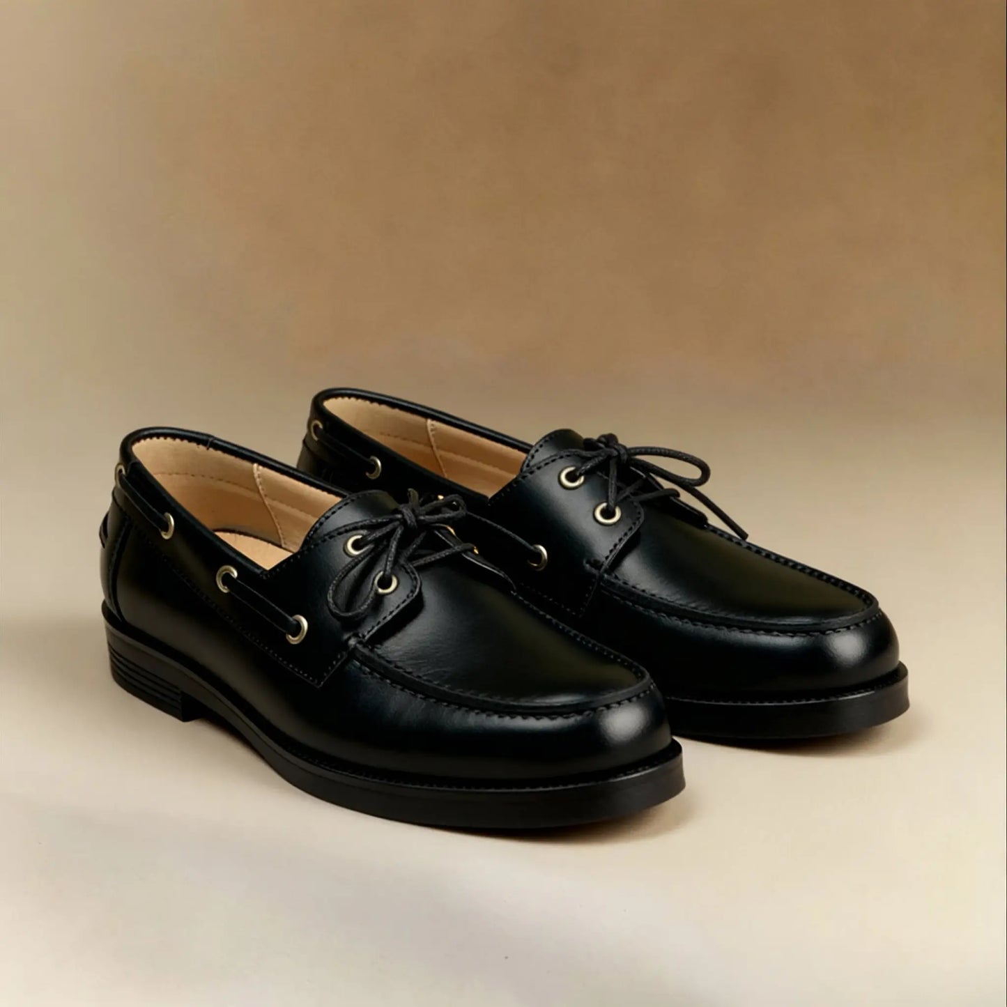 Caroline : Mocassin Femme en Cuir – Noir