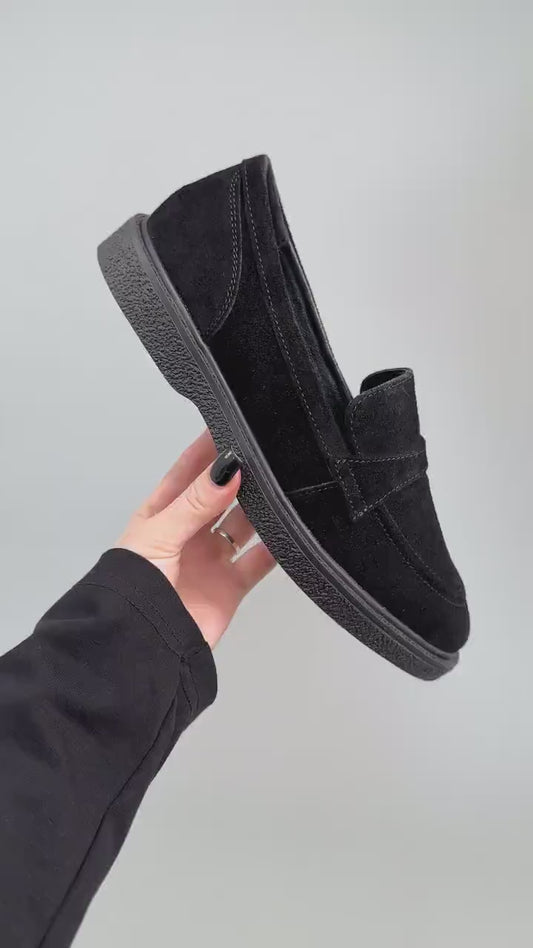 Penny: Mocassins en daim naturel, élégantes et confortables